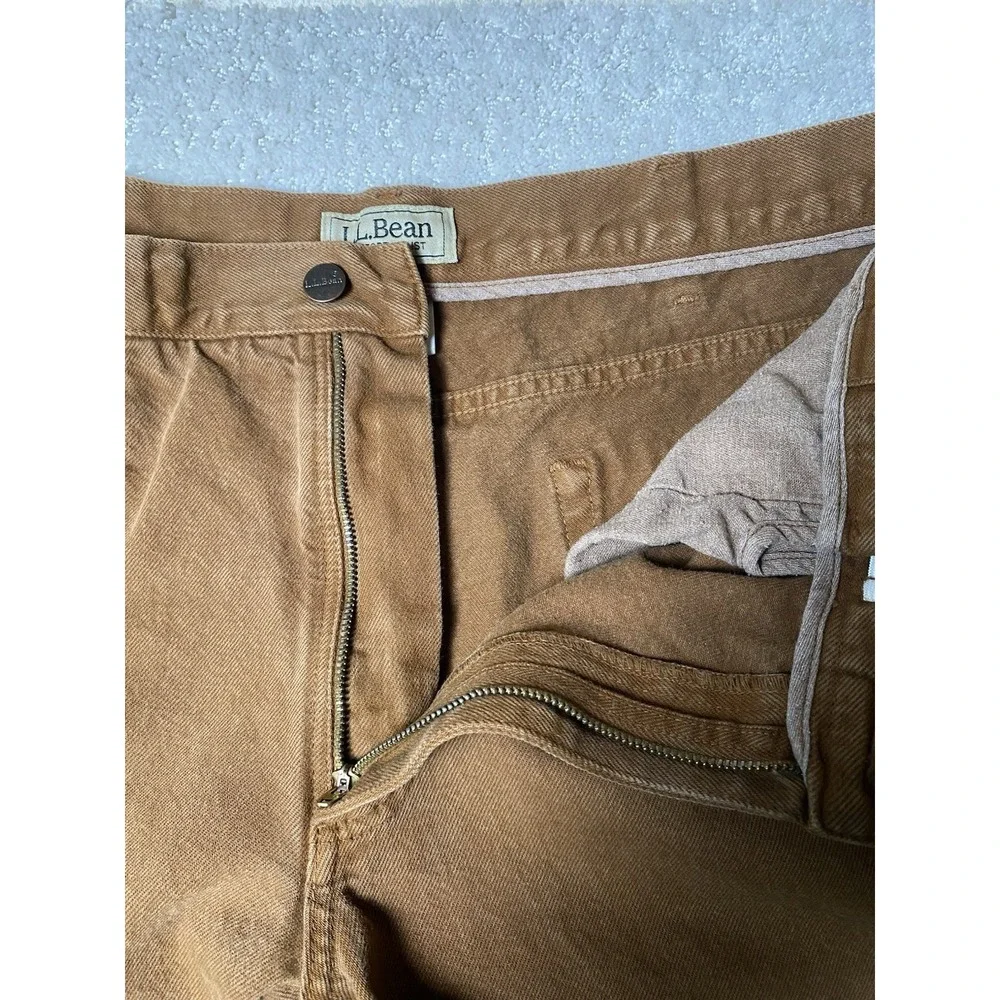 LL Bean Comfort Waist Relaxed Fit Khaki Pants Men's 38x32 Measured 36x30 Brown